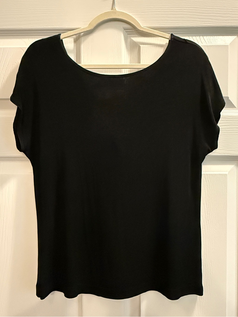 Chico’s Top Black Sz 1 Scoop Neck Short Sleeve